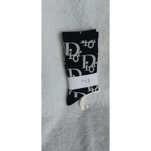 Unisex Black & White Monogram Socks Women size 7-9